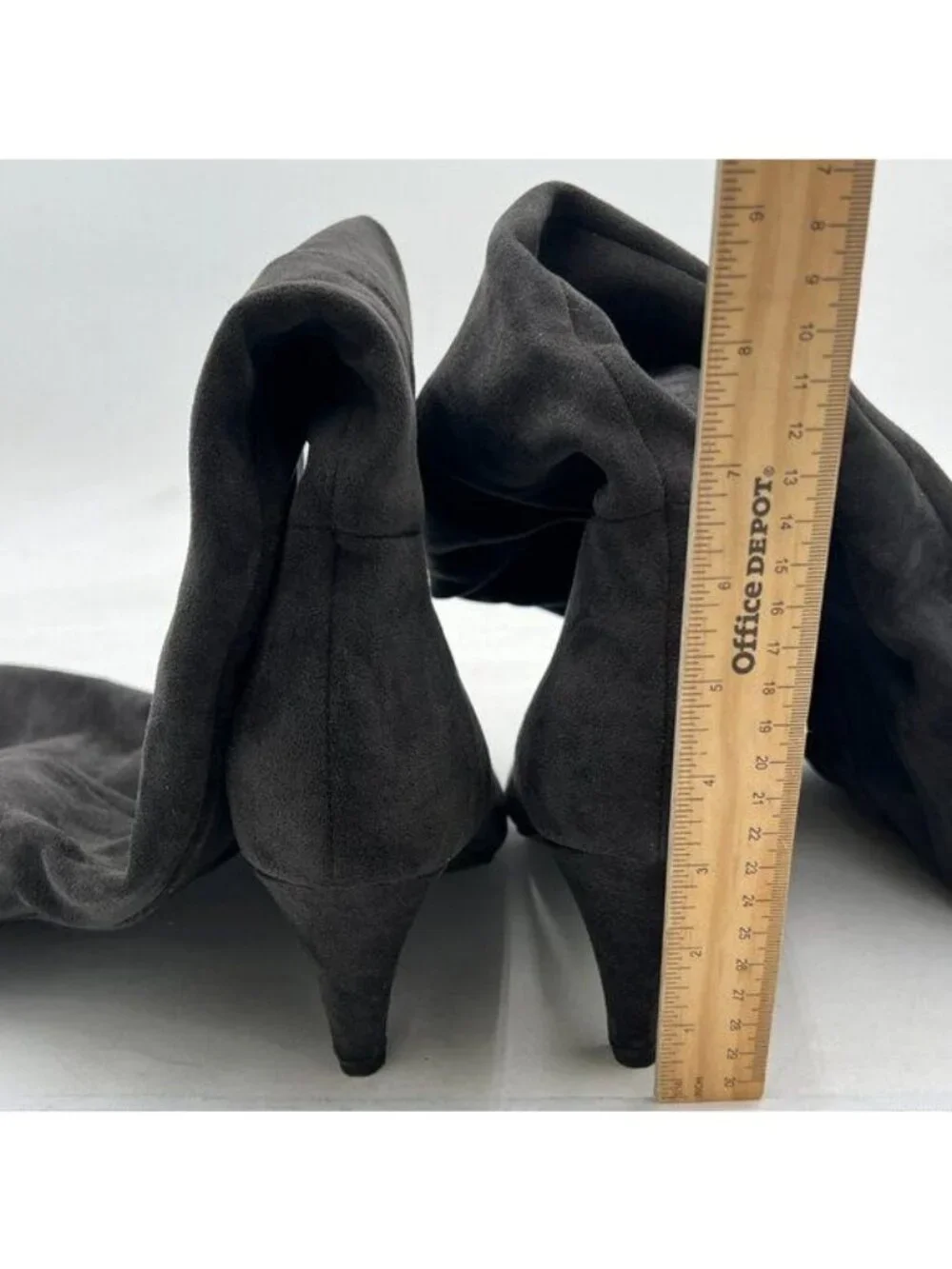 Black Women Over The Knee Boots Comfy Wrinkled Medium Chunky Heel Closed Toe